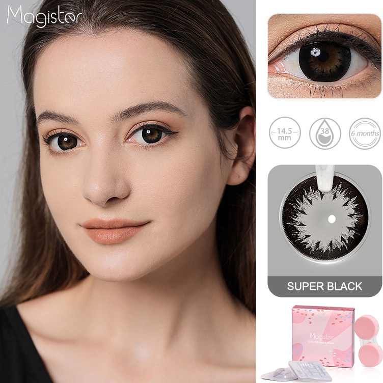KODE Y79Y  8Magister Softlens Minus 145m Lensa Kontak Minus Lensa Mata Besar Coklat Hitam 6 bulan 1 