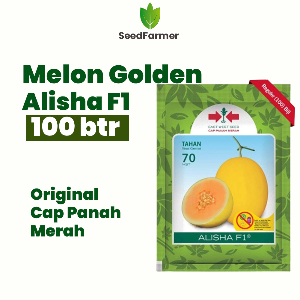 Benih Bibit Melon Golden Alisha F1 Panah Merah 100 Biji Kemasan Pabrik