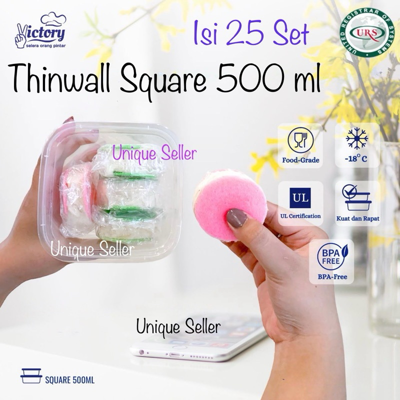 [Isi25] Thinwall Square Kotak Persegi Victory 500 ml / Thinwall Kotak Persegi Victory 500ml / Thinwa