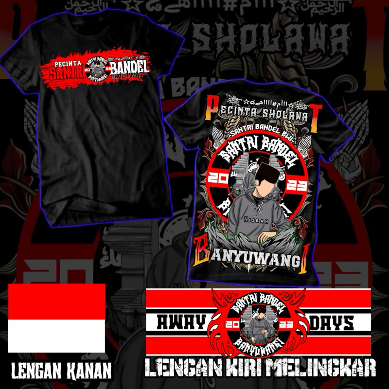 kaos custom komunitas sholawat + desain LENGAN PENDEK