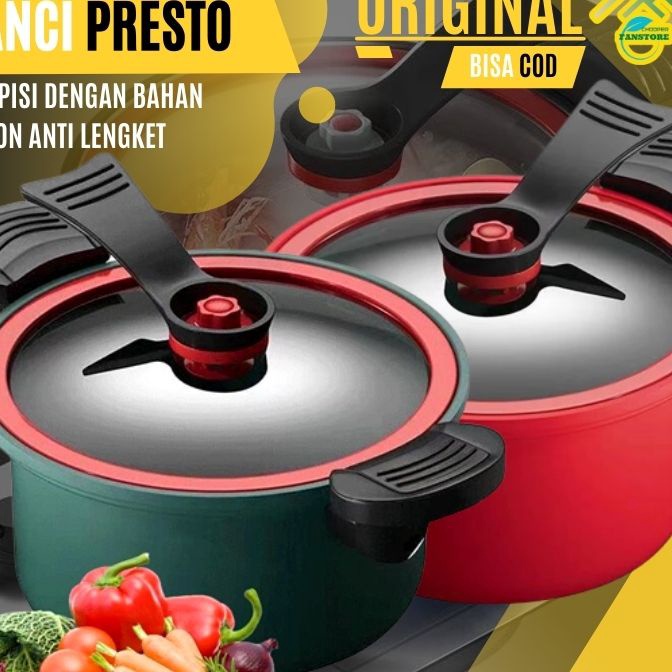 HJ6 Panci Presto 35 Liter 24cm Bahan Teflon Anti Lengket Totipotent Pot Pressure Cooker CP42