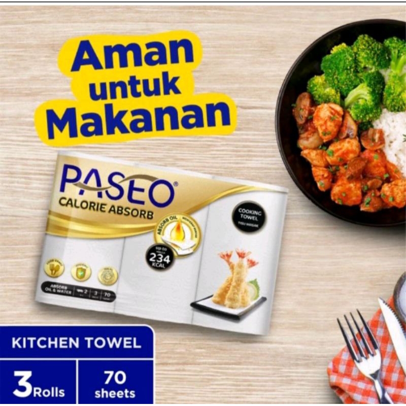 TISSUE DAPUR PASEO 3 ROLL (  TISSUE COOKING TOWEL )