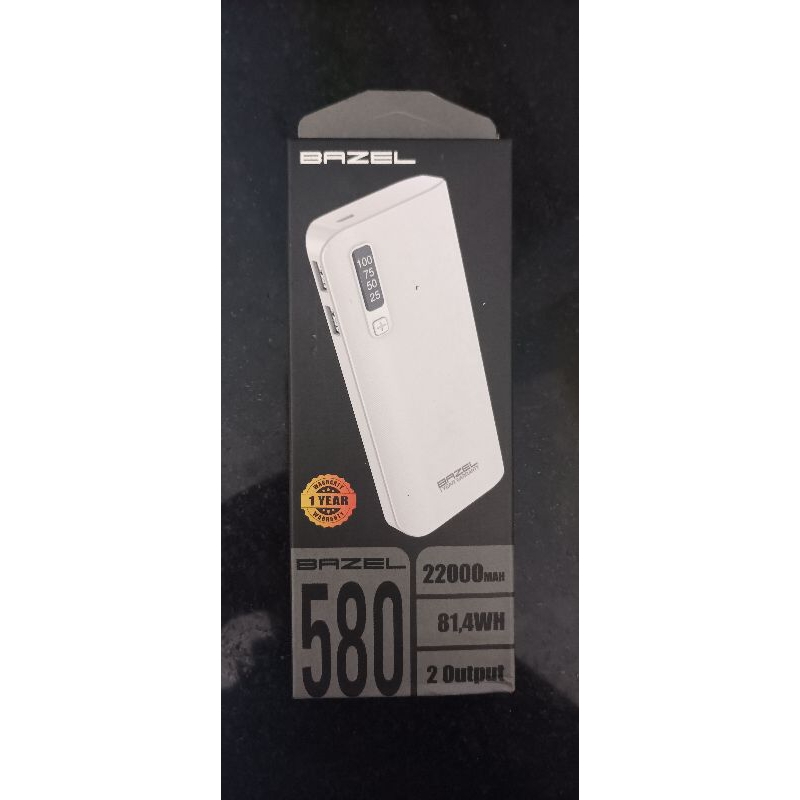 Powerbank Bazel 580 Digital Display 22000 mAh warna putih - new