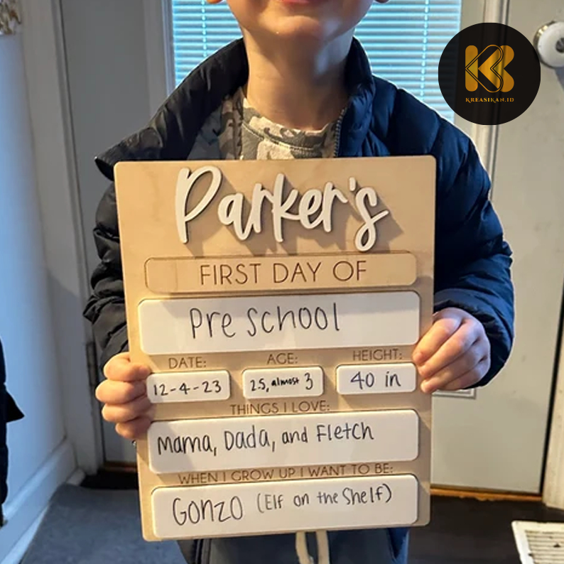 

kreasikan.id Custom Akrilik Tanda Hari Pertama Sekolah/ Acrylic Sign Board My First Day