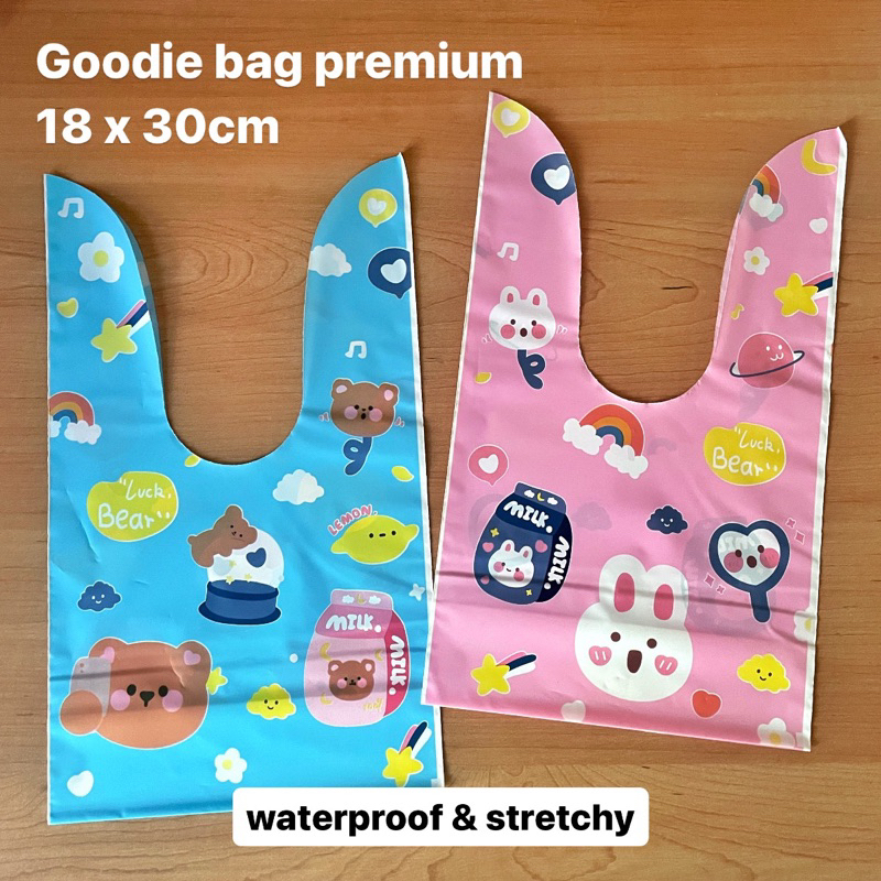 

18x30cm Kantong Plastic Snack Plastik Goodie Bag Ulang Tahun Motif Rabbit Duck / Hampers birthday anak ultah ulang tahun suvenir lucu animals Ukuran BESAR girls boys pink blue teddy bear