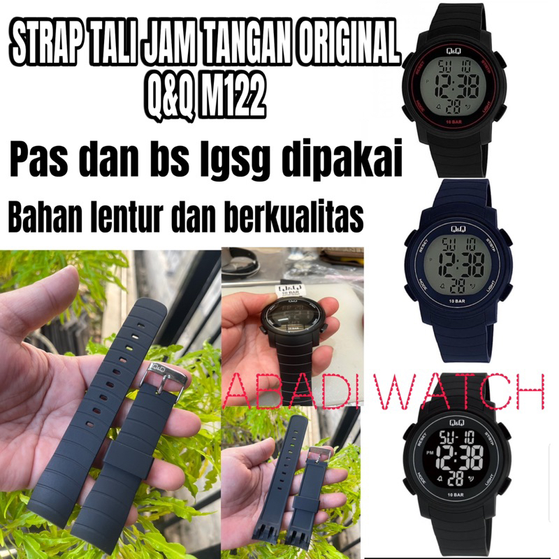 STRAP Tali jam tangan QNQ QQ Q&Q M122 M 122 M-122 STRAP RUBBER WACTH  BRAND TERMURAH QNQ QQ  M-122 H