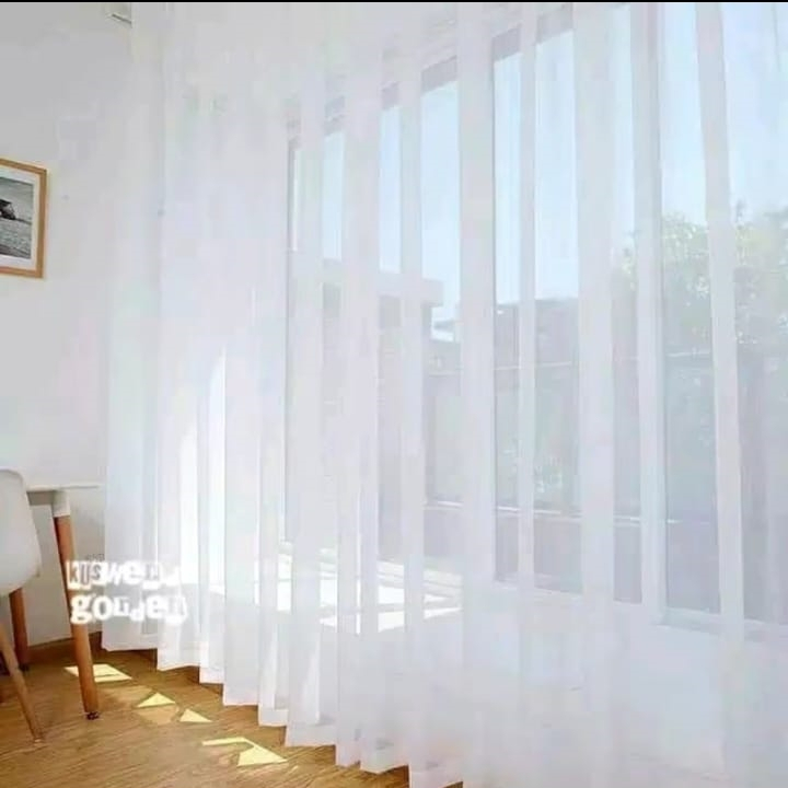 gorden daleman vitrase bahan puring tebal awet mewah gorden siang polos putih transparan
