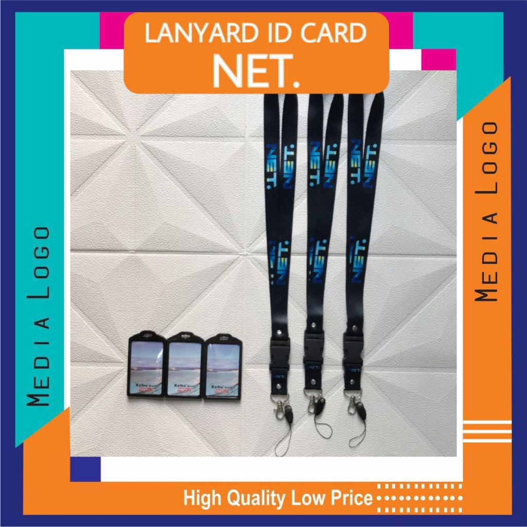 NET TV Lanyard, Strap ID, HP/Flashdisk Printing Digital (Paket Lengkap Exclusive)