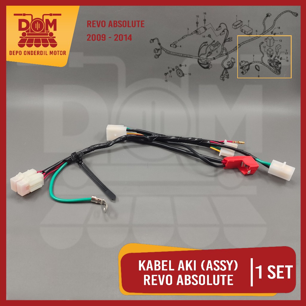 Kabel Aki Assy Revo Absolute (TOKAIDO) Cable Cabel Body Bodi Skun Accu Honda Revo Absolute Blade 110