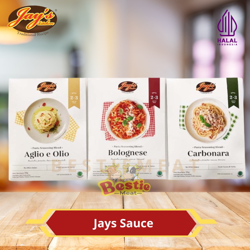 

Jays Pasta Seasoning Bolognese - Aglio Olio - Carbonara Saus Pasta