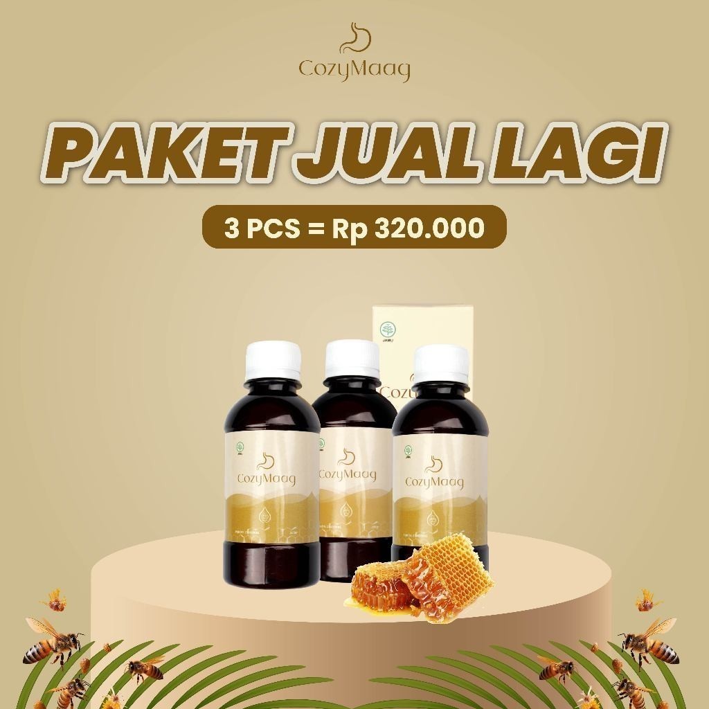 

COZYMAAG [ Best Seller ] 3 botol Madu Vitamin Suplemen Perut Obat Sakit Maag Magh Cegah Asam Lambung