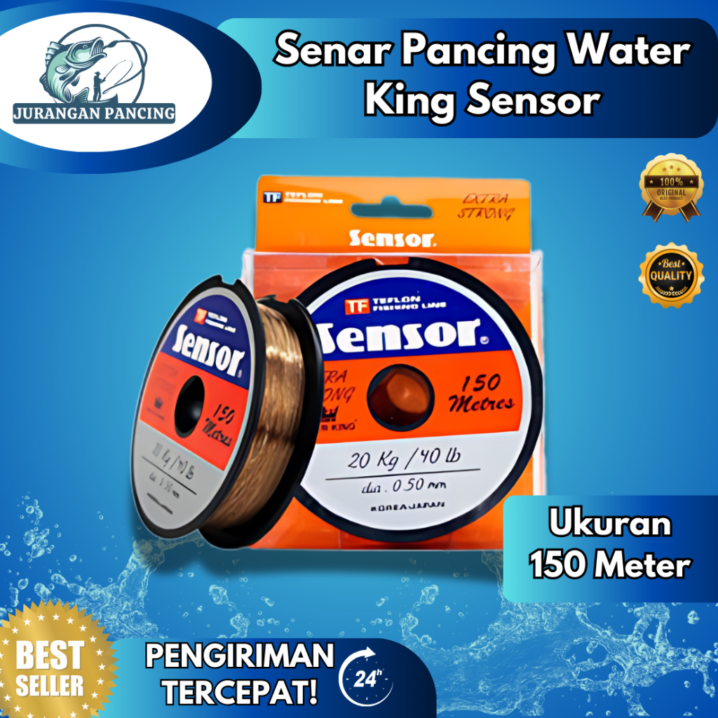 senar sensor 150 meter / Senar Pancing Water King Sensor 150 meter Warna coklat
