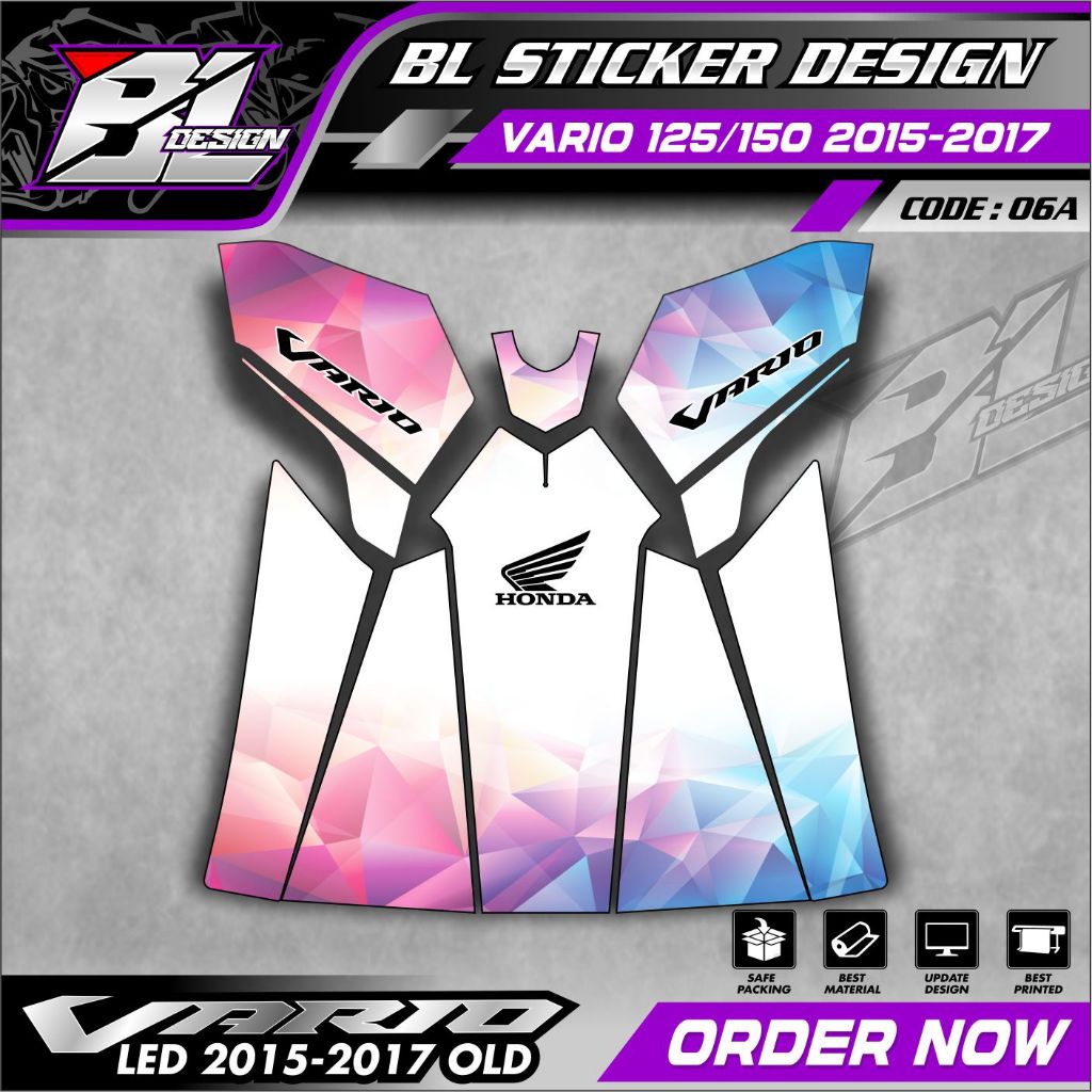 Tankpad Vario Led Old Striping Pelindung Dashboard Vario 125 Vario 150 Led 2015 - 2017 Kode 05