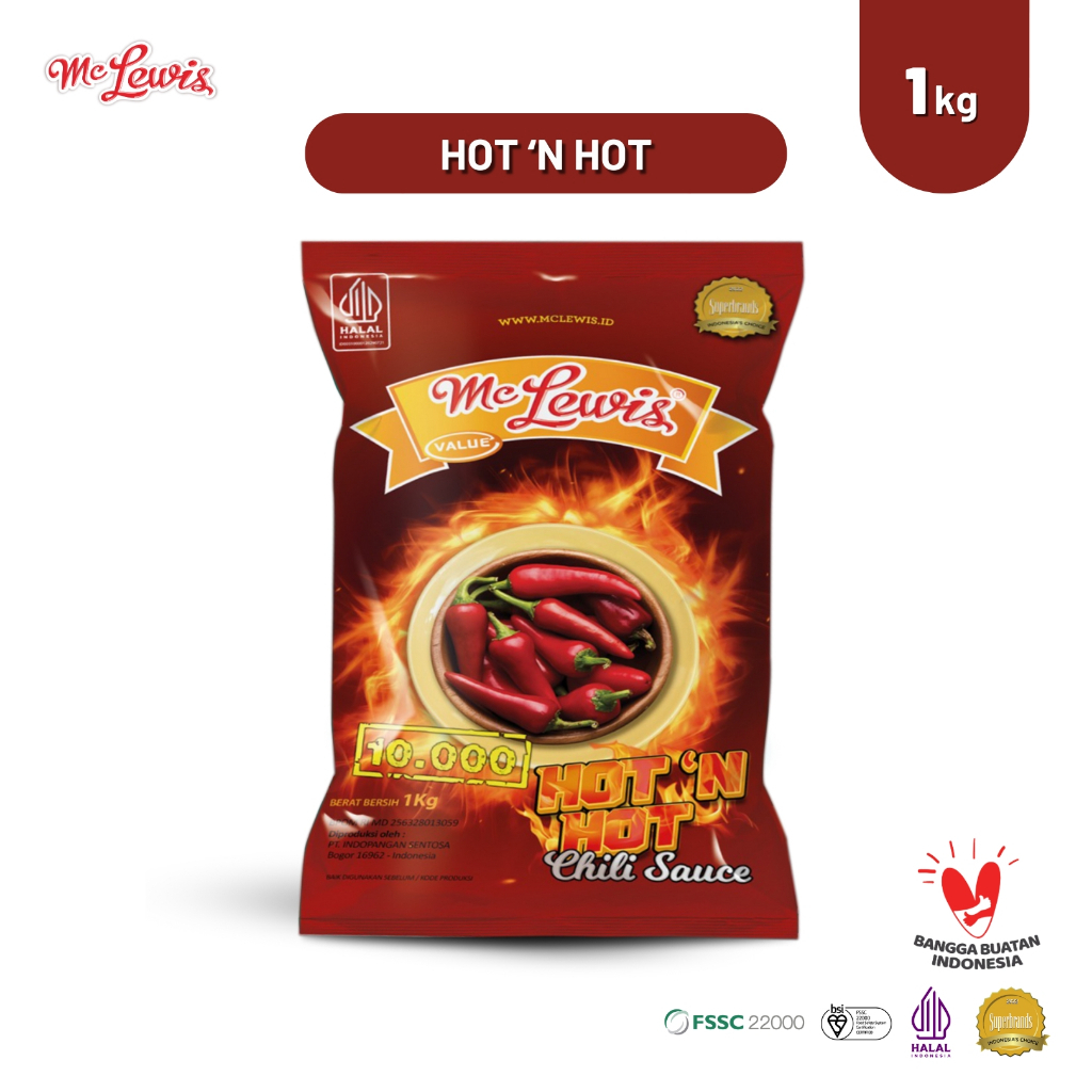 

MC LEWIS HOT N HOT Chili Sauce Value 1kg (Saus Extra Hot++)