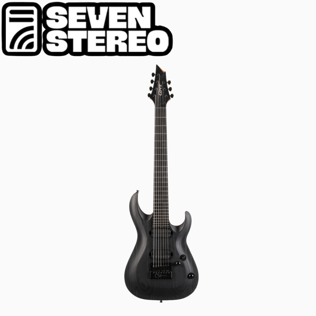 Cort KX707 Evertune Open Pore Black 7 String Guitar