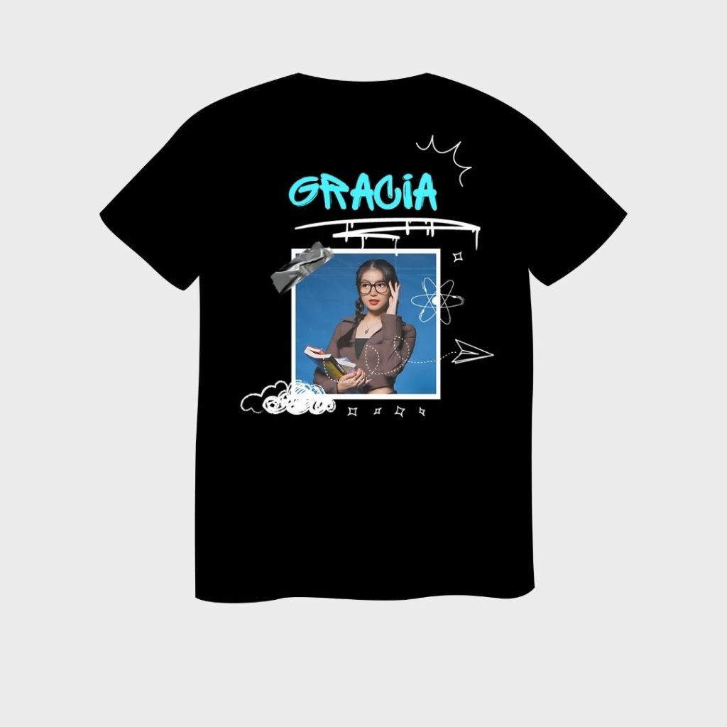 Kaos JKT48 Gracia Special Goes To School Edition | Kaos JKT48 | Kaos Unisex Pria Wanita / Ukuran M /