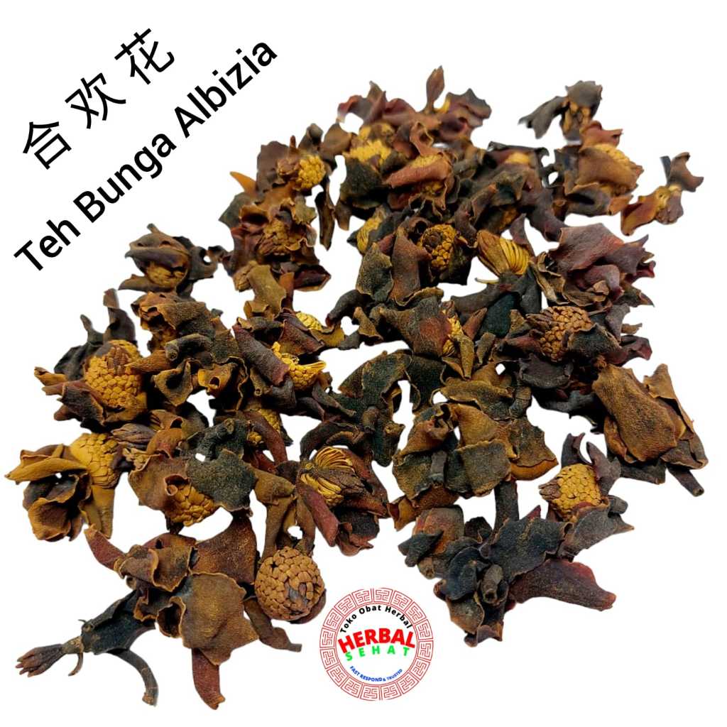 

25-100 Gram - He Huan Hua 合欢花 Teh Bunga Albizia - Natural Organic Julibrissin Chinese Flower Tea