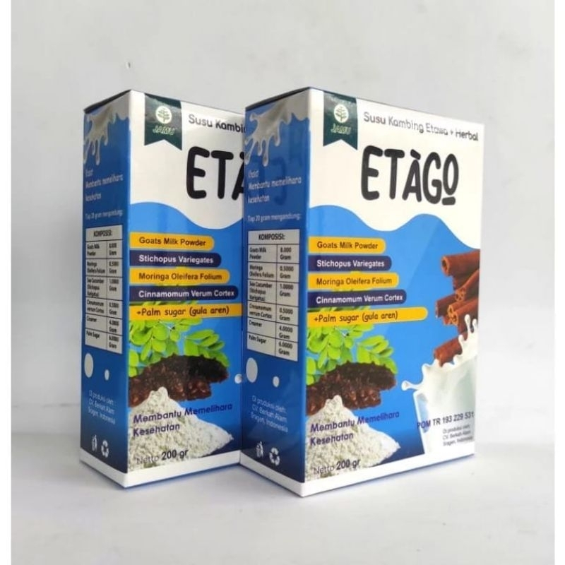 

ETAGO SUSU KAMBING ETAWA+HERBAL 100% ORIGINAL SUSU KAMBING PLUS DAUN KELOR DAN GULA AREN MURNI 100%