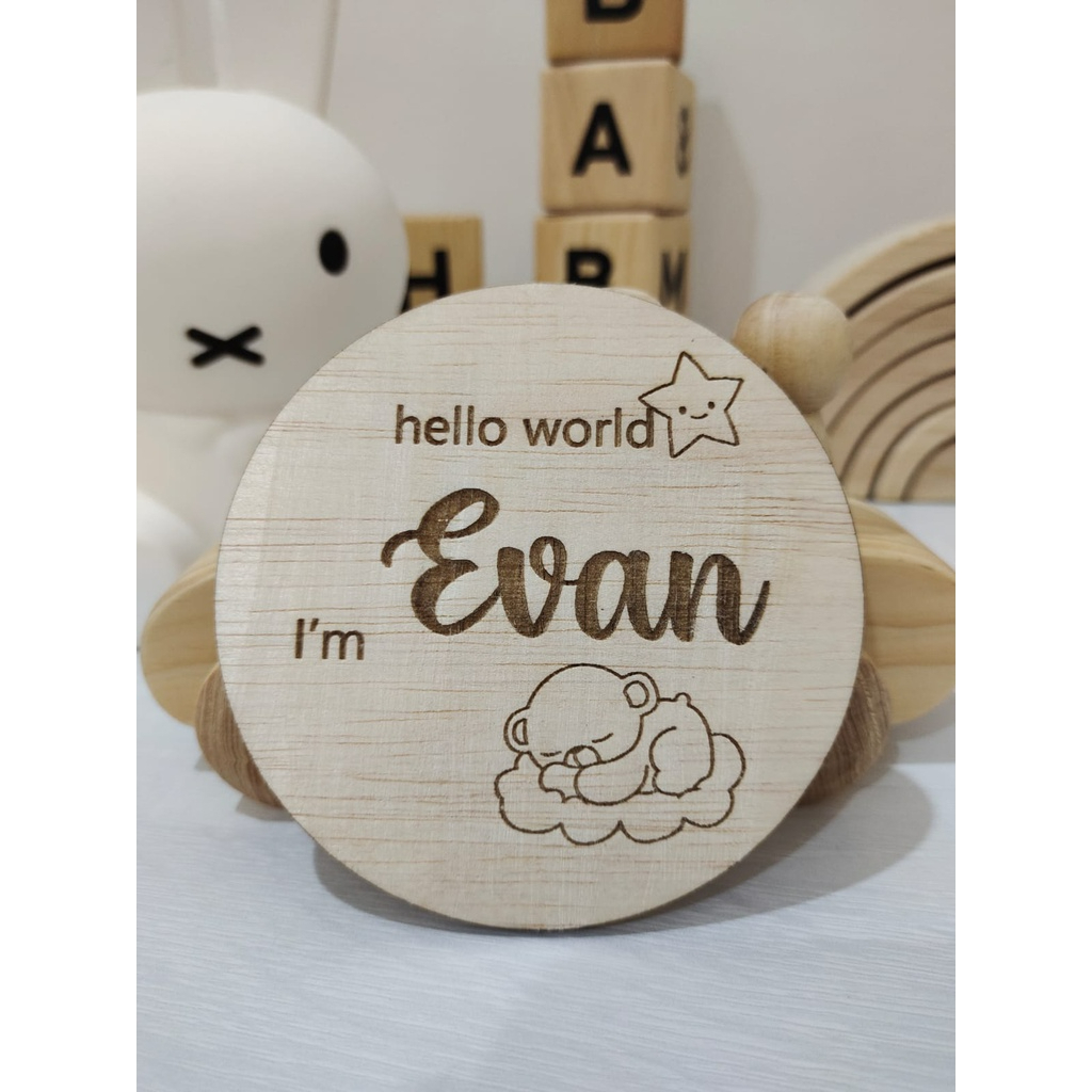 Custom Papan Nama Bayi/Newborn |Properti Foto Kekinian Untuk Bayi Baru Lahir