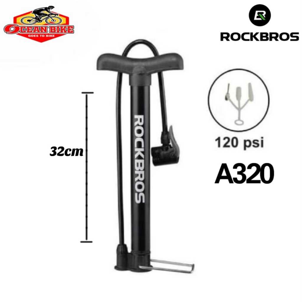 ROCKBROS Pompa Sepeda Motor Ban Bola Angin Bike Air Pump Portable A320 120 Psi