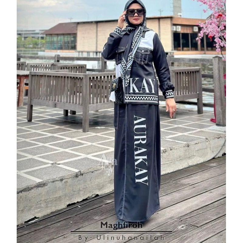 set rok brand aurakay gamis aurakay syari aurakay