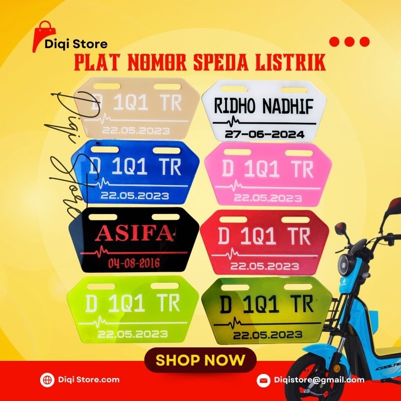 Plat Nomor Sepeda Listrik / Plat Nomor Variasi