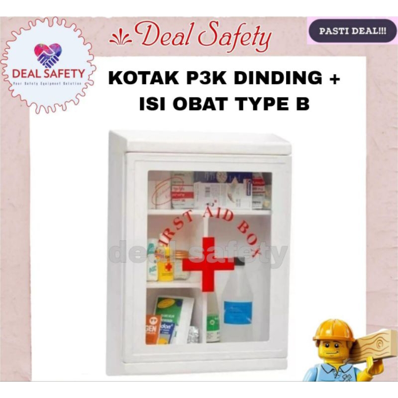 Kotak P3K Type B + Isi  / Obat Kotak P3K Dinding Lengkap Dengan Isi
