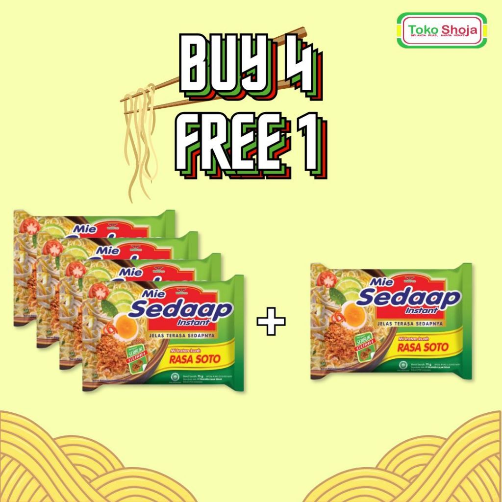 

(BELI 4 GRATIS 1) Sedaap Mie Instan Soto 75 gr