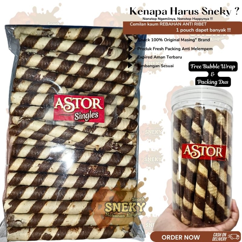 

Astor Singles Original Astor Coklat Cemilan Snack Wafer Coklat