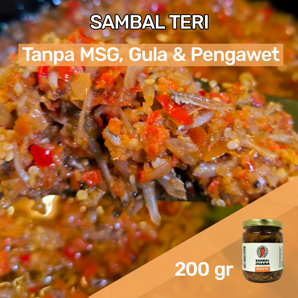 

Sambal Teri Juara -- Sambel Tanpa MSG Gula Pengawet Premium -- Lauk Siap Saji