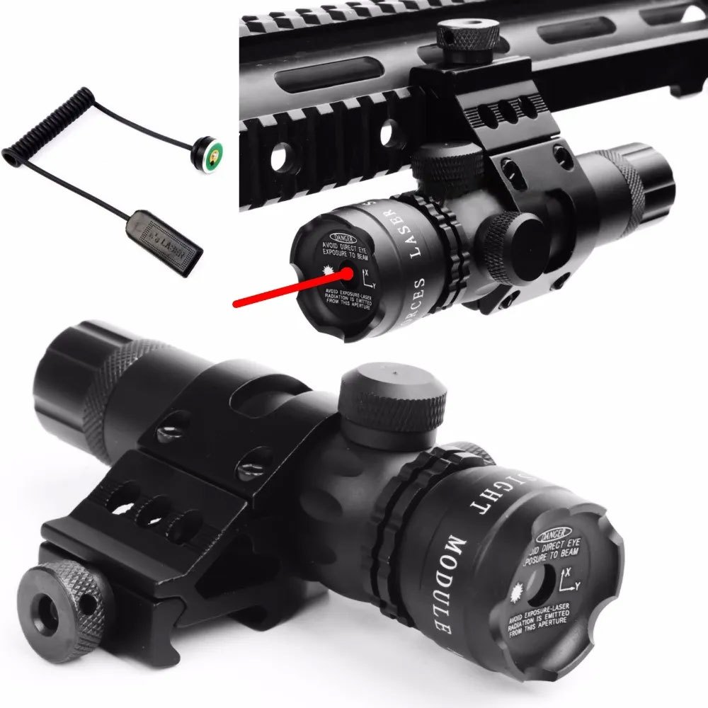 Laser Senapan Tembak Nyala Merah Scope Laser Premium - Baterai + Bracket + Charger