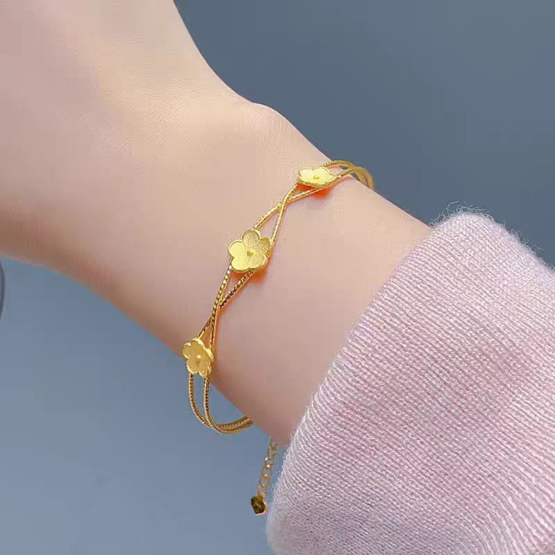 Gelang Bangle Emas 375 Kadar 375 Asli Titanium Asli Ori Wanita Anti Karat Vintage