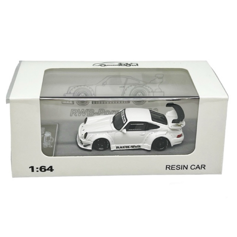 Qidian 64 Porsche RWB 930 Resin Rauh Welt White Metalic