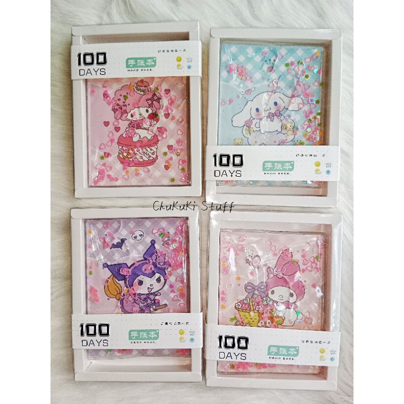 

Notebook buku note jurnal sampul glitter air Sanrio Kuromi Melody Cinnamorol