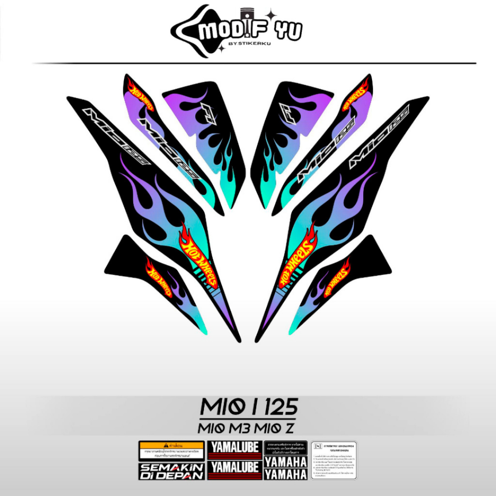 STRIPING MIO M3 MOTIF 2 / STICKER MOTOR YAMAHA / MIO I 125 / MIO S / MIO 125 / API TRIBAL FIRE HOTHW