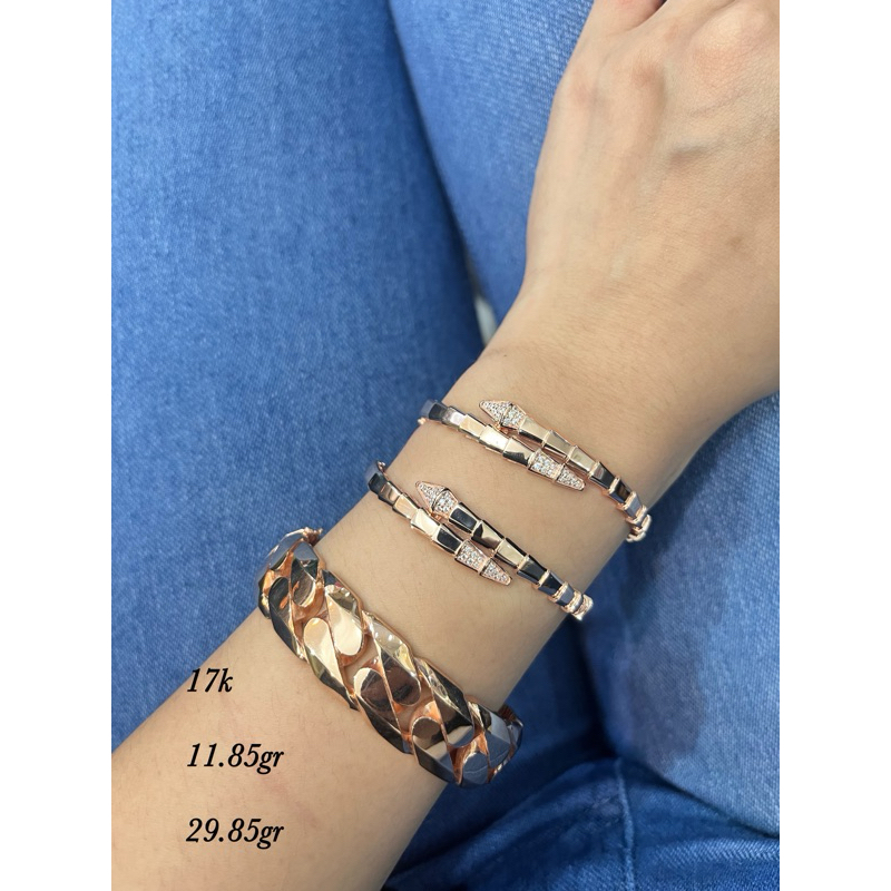 Gelang bangle spiral mata mata rosegold