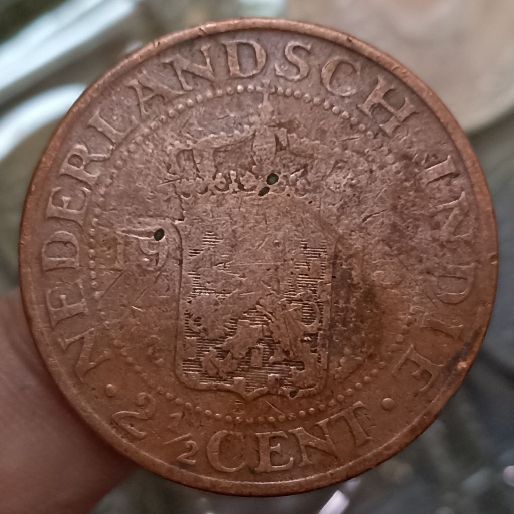 Koin Kuno Indonesia / Nederlandsch Indie 2 1/2 Cent Tahun 1915