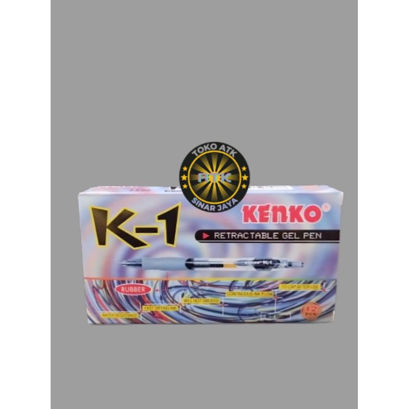 

pulpen kenko gel k-1 hitam 0.5 mm 1 pcs