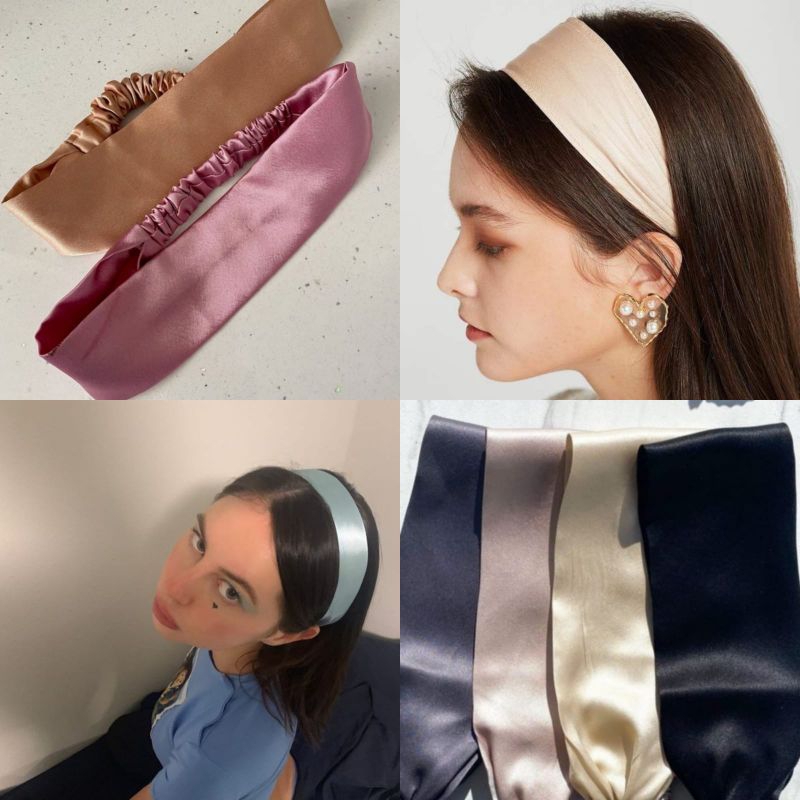 HEADBAND SATIN ELEGAN SOLID HEADBAND Y2K PREMIUM BANDANA VINTAGE 90'S TERMURAH