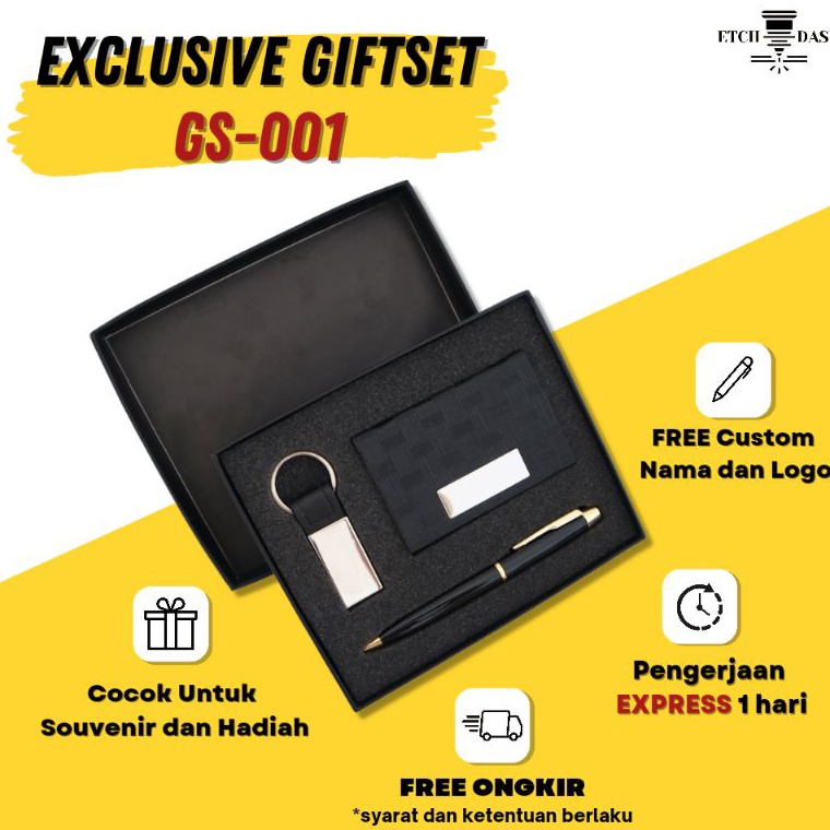 

KODE S9D5 Gift Set Souvenir Giftset 3 in 1 Gift Set Souvenir Pulpen Gantungan Kunci Card Holder Exclusive Giftset GS1