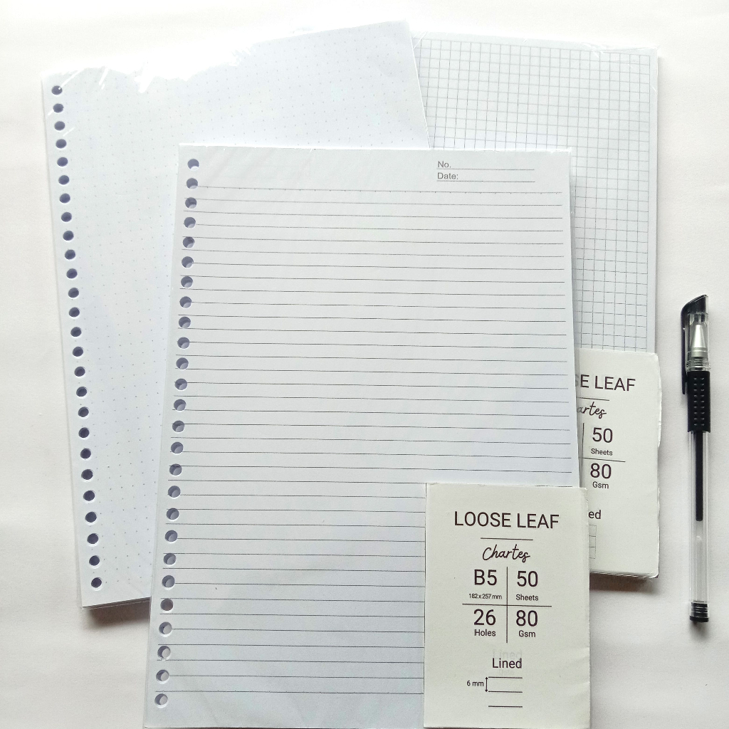 

Chartes Loose Leaf Refil Isi Binder B5 50 Lembar 80 Gsm