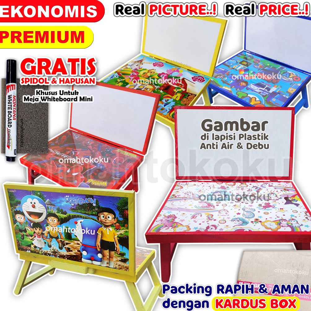 

KODE A8C2 meja belajar plus papan tulis lipat karakter anak minimalis gratis spidol dan penghapus 3x4x24 Lengkap 1 Set banyak pilihan model dan motif dengan whiteboard atau tanpa white board