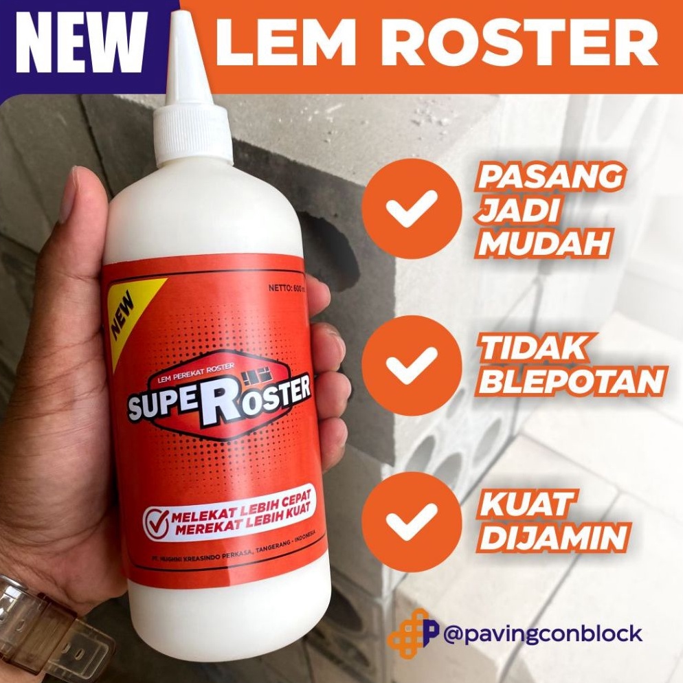 

KODE B7B4 Lem Perekat Roster SuperRoster 6 gr Perekat Khusus Roster
