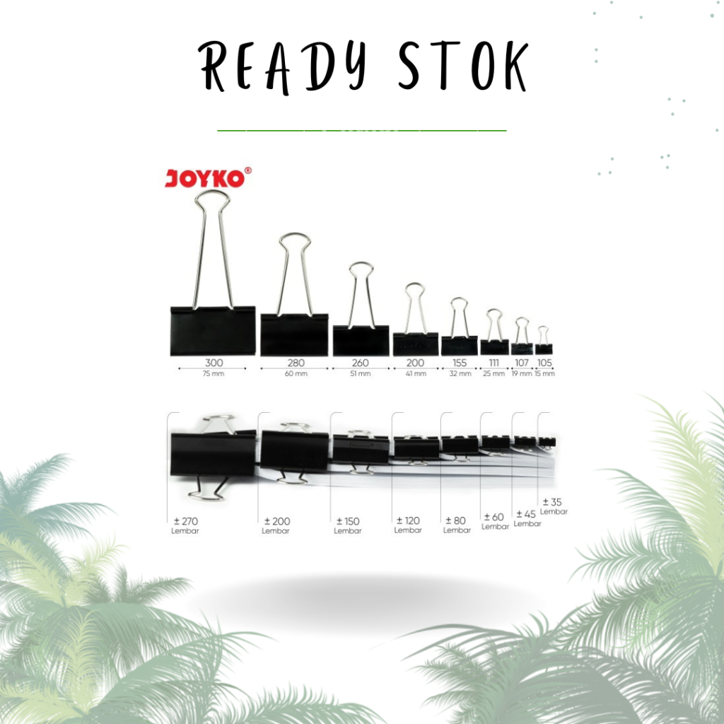 

BINDER CLIP 200 41 mm JOYKO (KARDUS KECIL)
