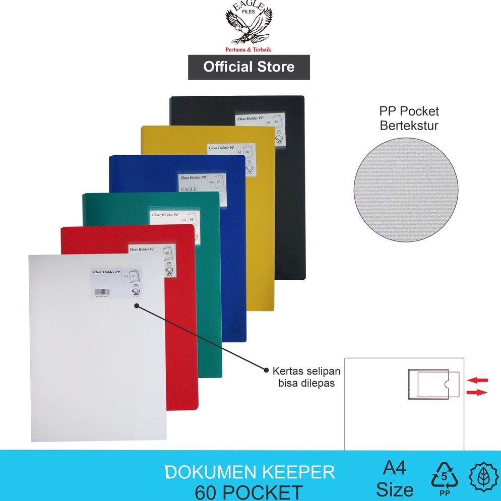 

KODE B9U3 Dokumen Keeper A4 EAGLEFiles 6 Pocket Clear Holder Document Keeper Display Book E 323 A