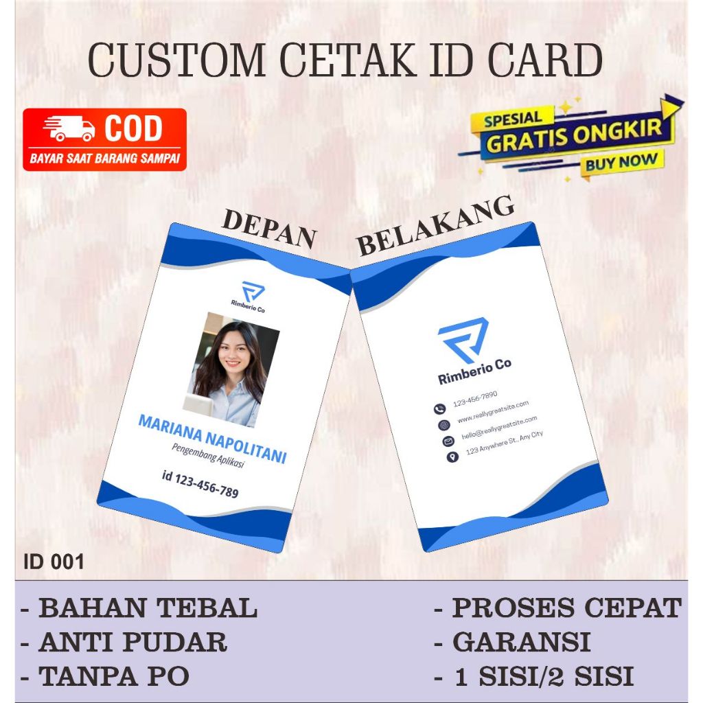 

TANPA P0 - CETAK ID CARD/MEMBER CARD/KARTU KARYAWAN/KARTU PELAJAR