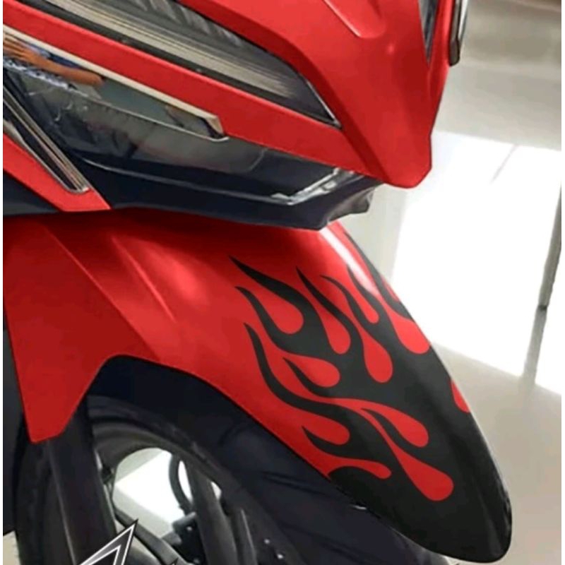 TERJAMIN Sticker Motor Spakbor Tribal Flame Api Anti Air - Sticker Motor Cutting Variasi Motor