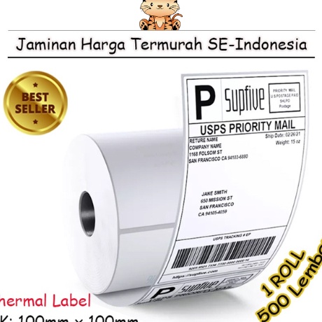 

Extra LABEL THERMAL 1 X 1 KES STICKER BARCODE 1x1 mm Isi Pcs