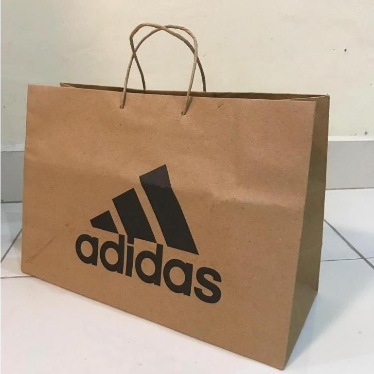 

Custom Tas kertas paper bag kraft coklat cetak sablon murah tas butik sepatu distro