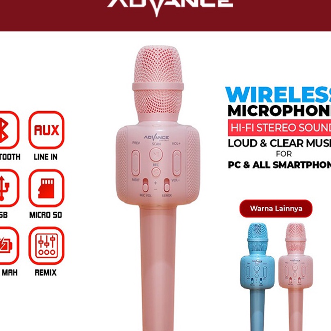 KP8 Bisa dikirim Advance Mic Bluetooth Karaoke Microphone Mic Wireless Bluetooth Karaoke mic karaoke